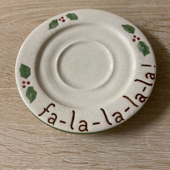 Vintage Russ Berrie Decorative Plate Saucer Christmas Holiday Holly Berry NWT - Picture 3 of 6